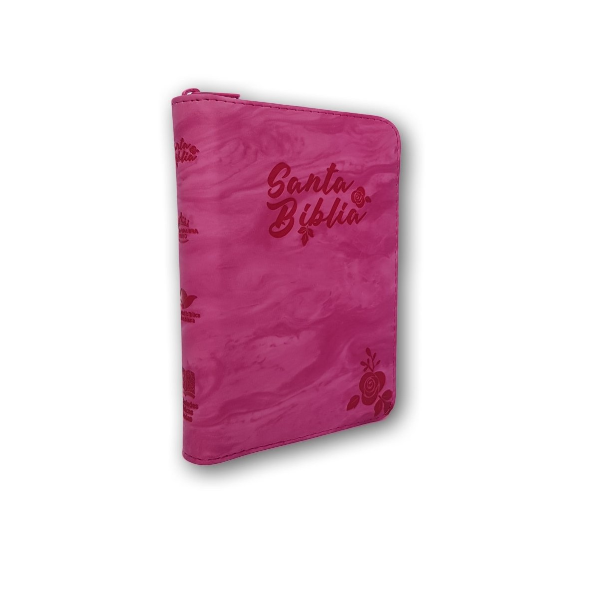Santa Biblia RVR1960 Compacta Fucsia con Flor c/cierre
