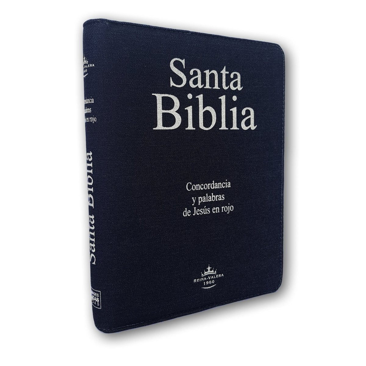 Santa Biblia RVR1960 Jeans Azul c/cierre c/índice Gigante