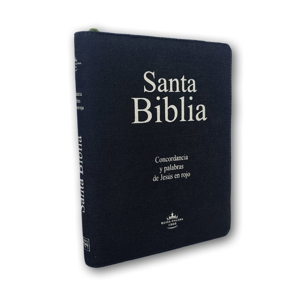 Santa Biblia RVR1960 Jeans Azul c/cierre Gigante