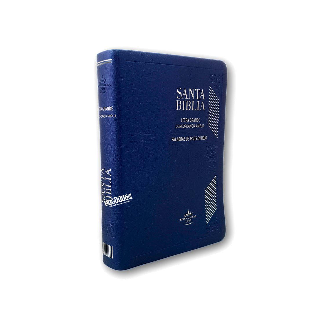 Santa Biblia RVR1960 Letra grande Concordancia amplia Vinil azul