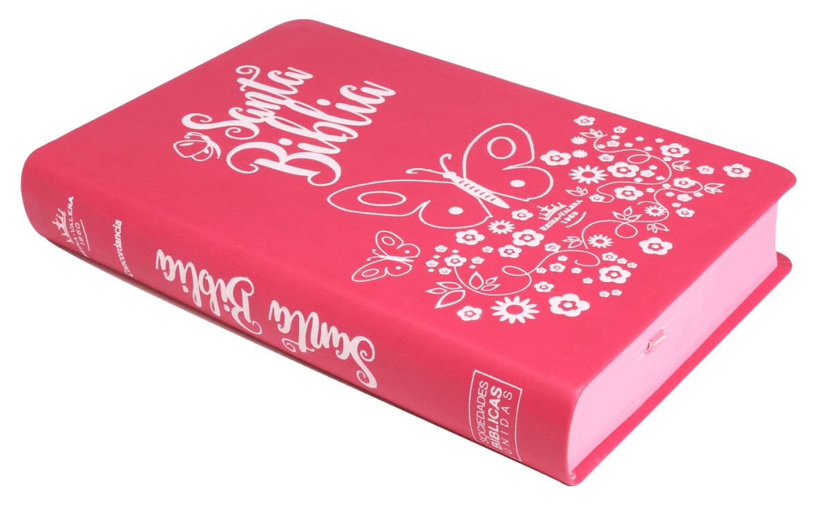 Santa Biblia RVR1960 Letra grande Fucsia Mariposa c/índice