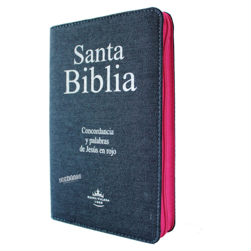 Santa Biblia RVR1960 Letra grande Mezclilla c/cierre c/indice