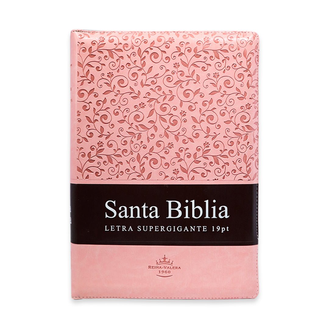 Santa Biblia RVR60 Letra Supergigante c/cierre ROSA