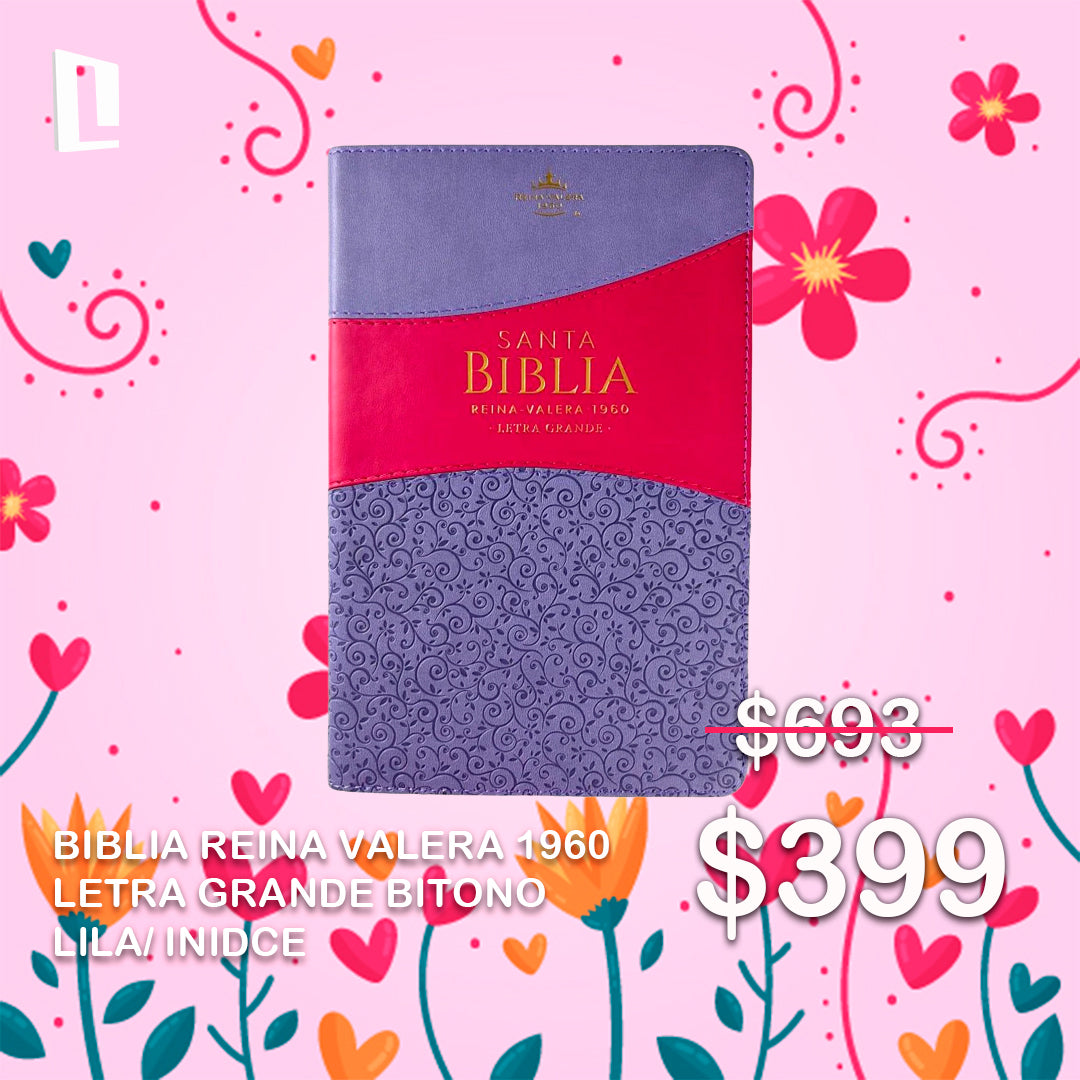BIBLIA REINA VALERA 1960 LETRA GRANDE BITONO LILA/ INIDCE