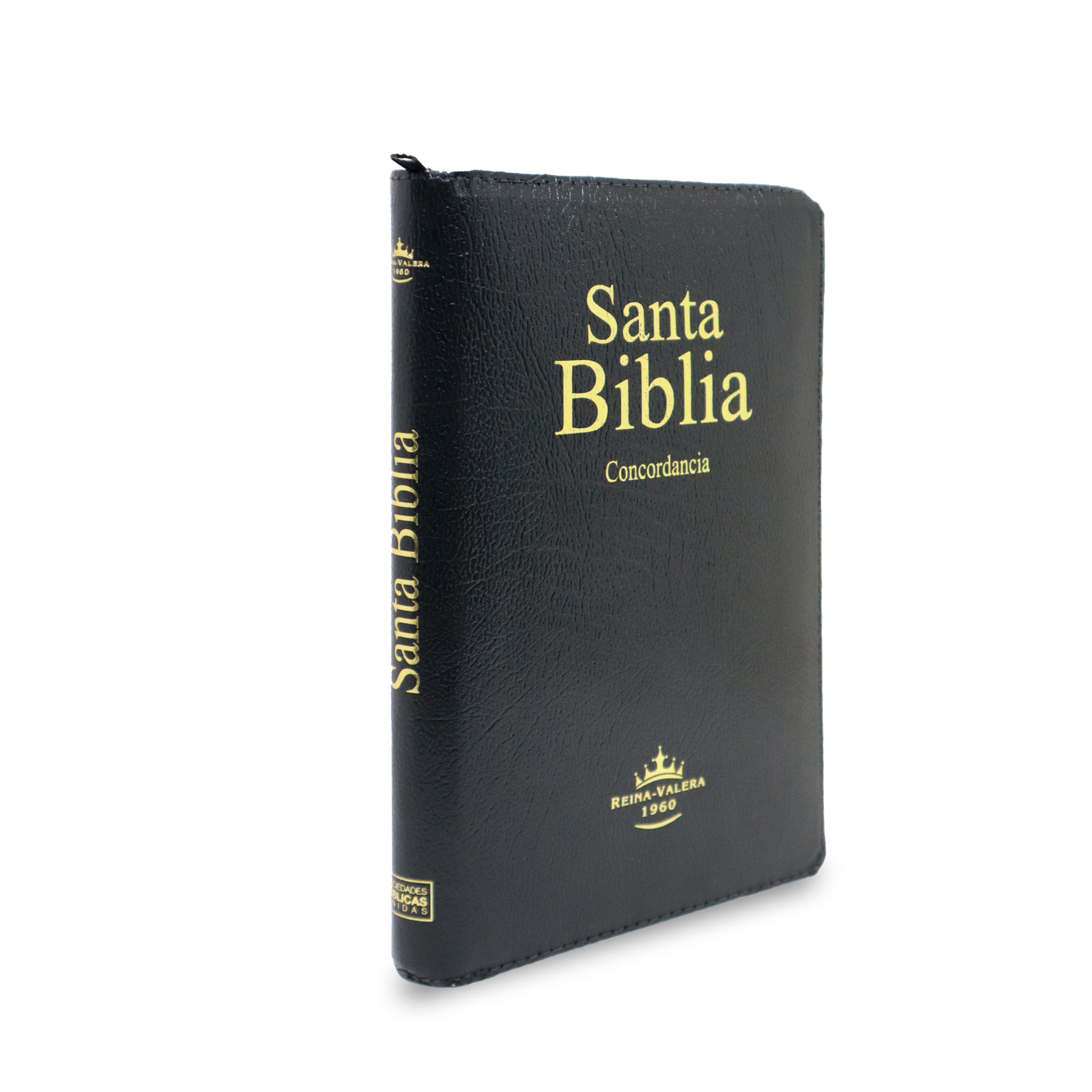 BIBLIA REINA VALERA 1960 IMITACIÓN  PIEL NEGRO INDICE/ CIERRE