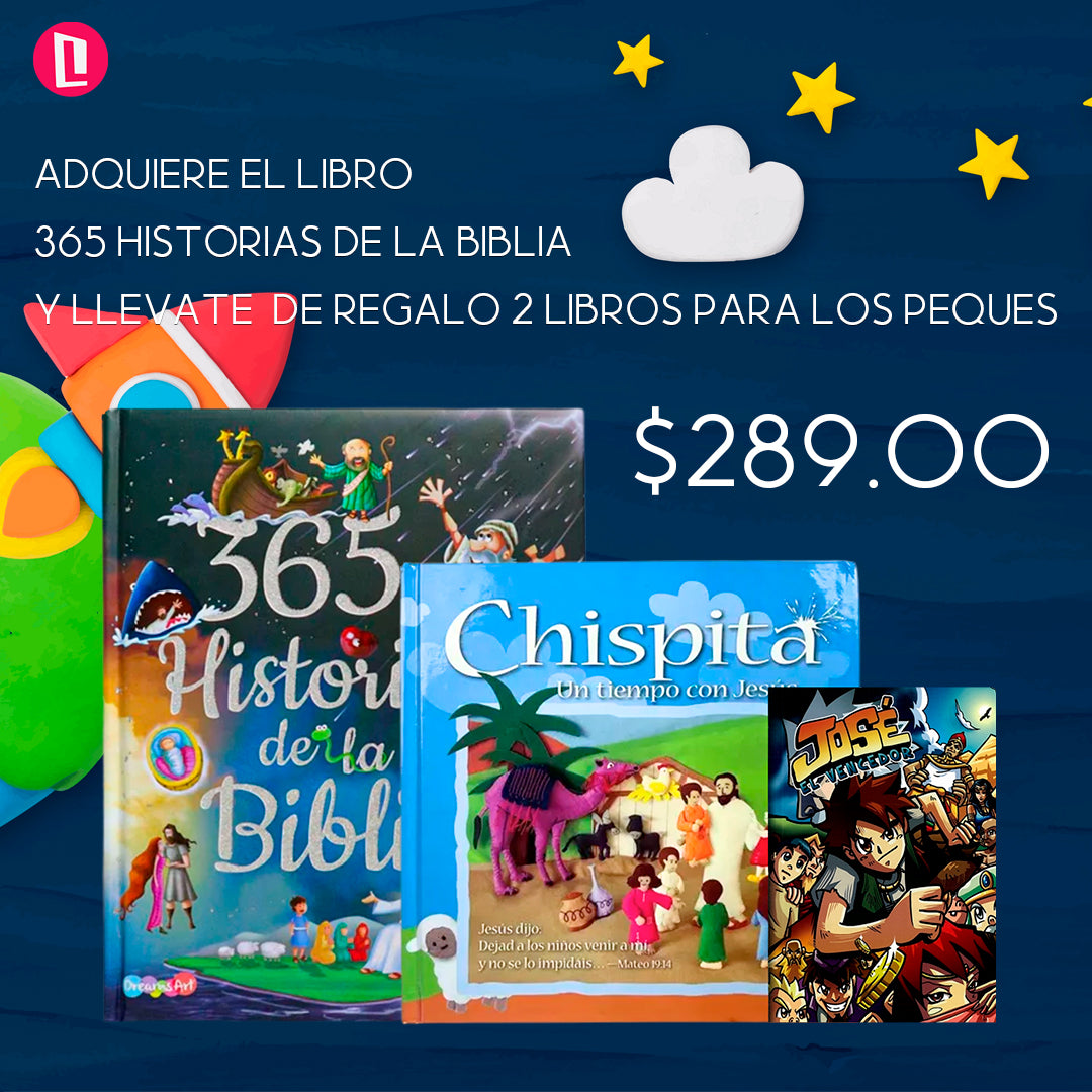 365 HISTORIAS DE LA BIBLIA + 2 LIBROS DE REGALO