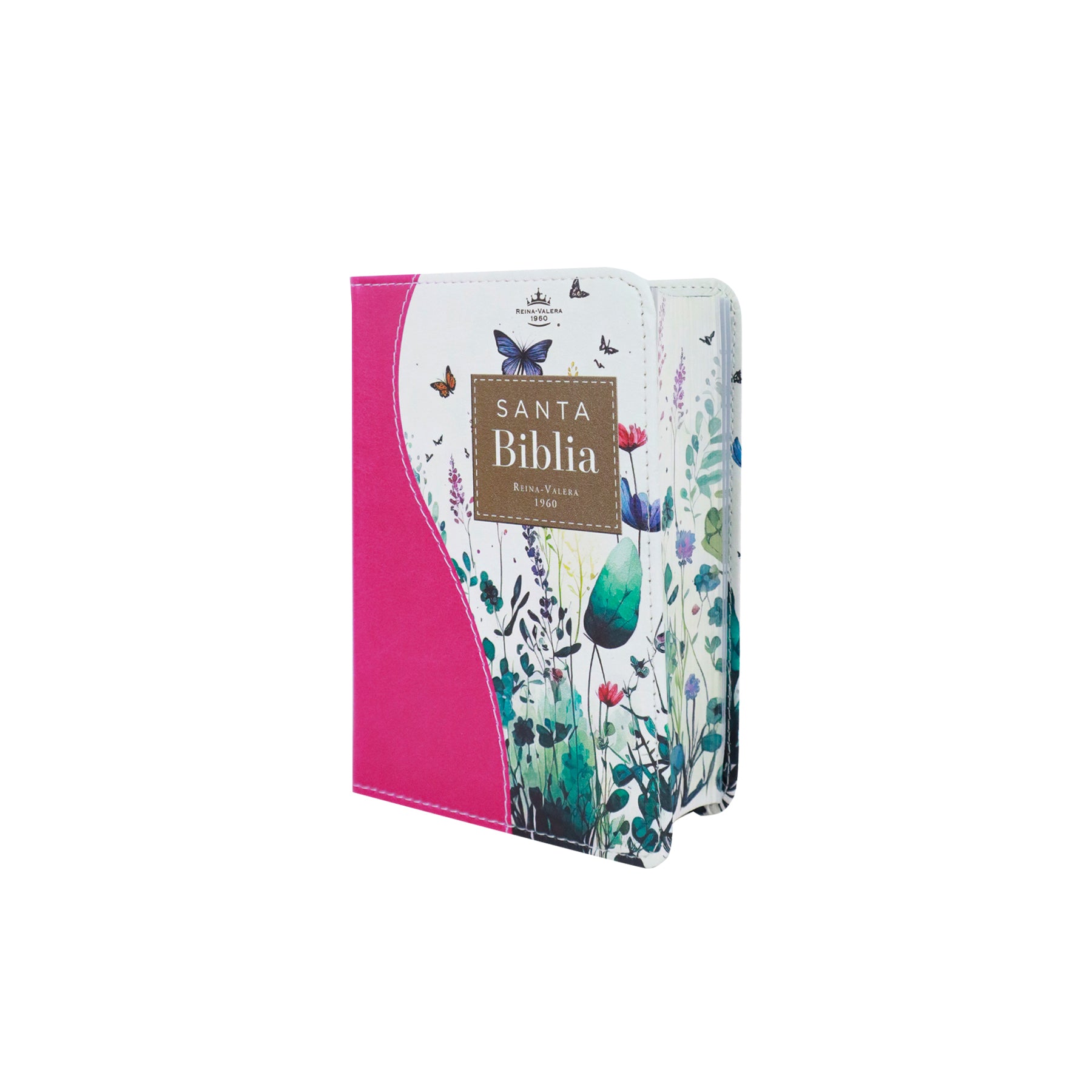 BIBLIA REINA VALERA 1960 TAMAÑO BOLSILLO CANTO FLORAL LILA