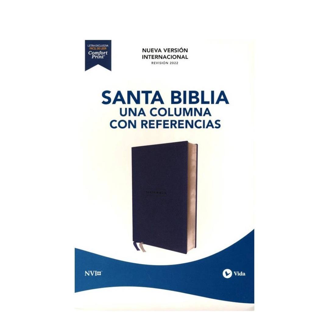 Biblia NVI una columna con referencias Azul marino
