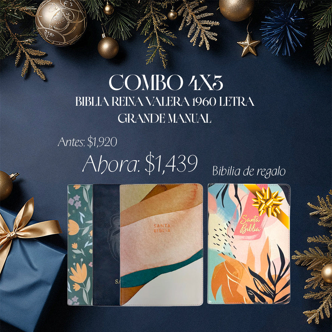 PAGA 3 BIBLIAS REINA VALERA 1960 LETRA GRANDE MANUAL SIMIL PIEL + 1 DE REGALO