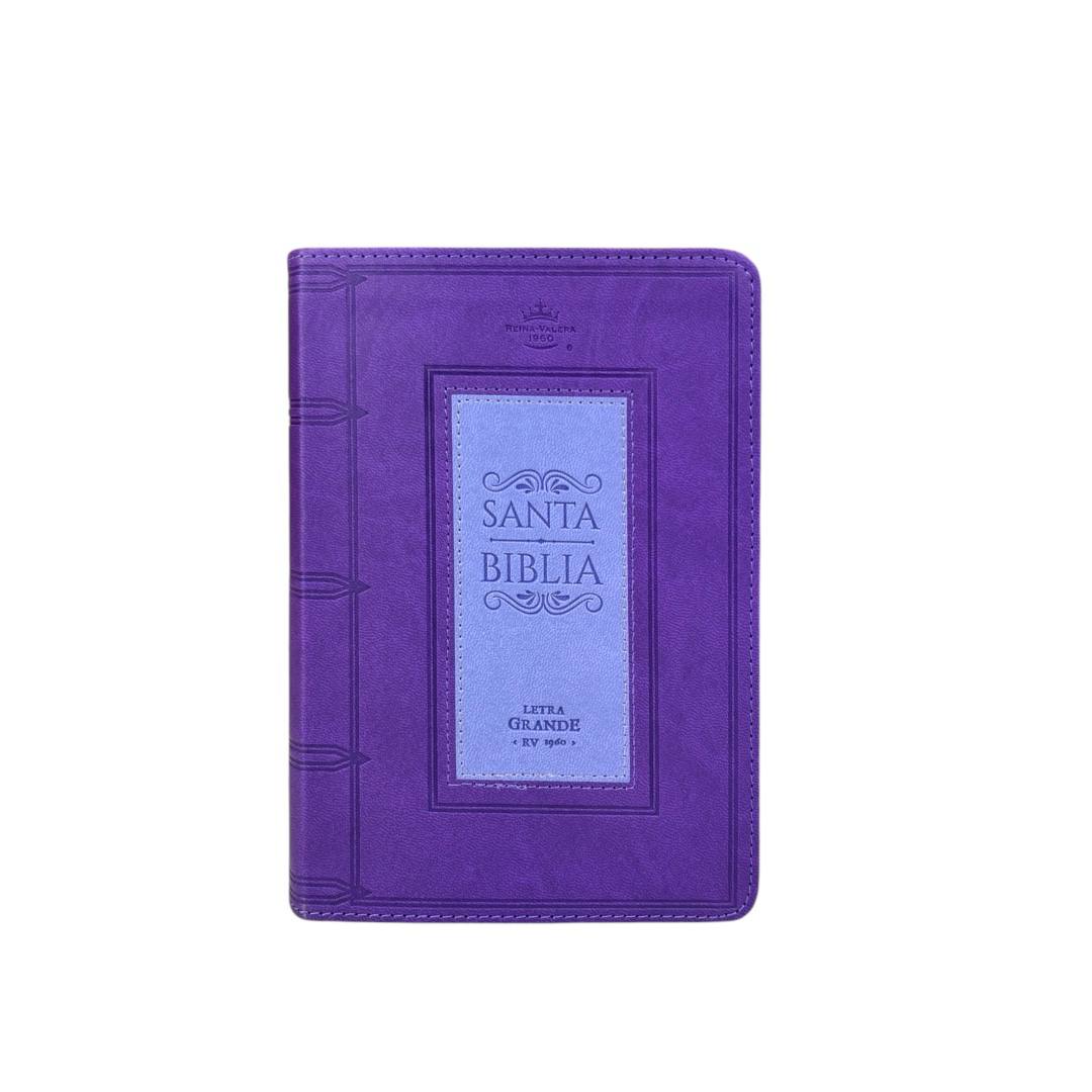 BIBLIA REINA VALERA 1960 LETRA GRANDE COMPACTA IMITACION PIEL/ MARCO MORADO