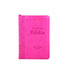 BIBLIA REINA VALERA 1960 LETRA GRANDE COMPACTA/ CIERRE IMITACION PIEL FUCSIA