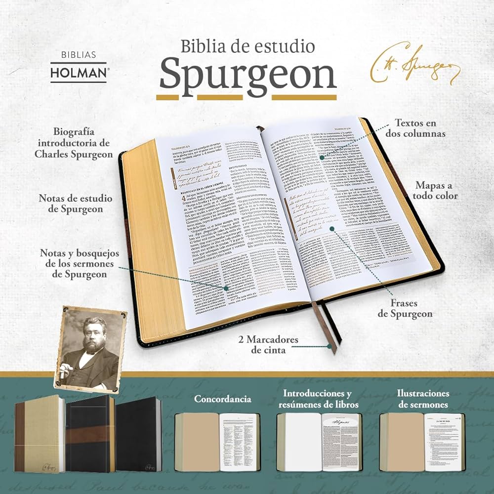 Biblia de estudio Spurgeon Pasta dura Marrón/Claro Tela
