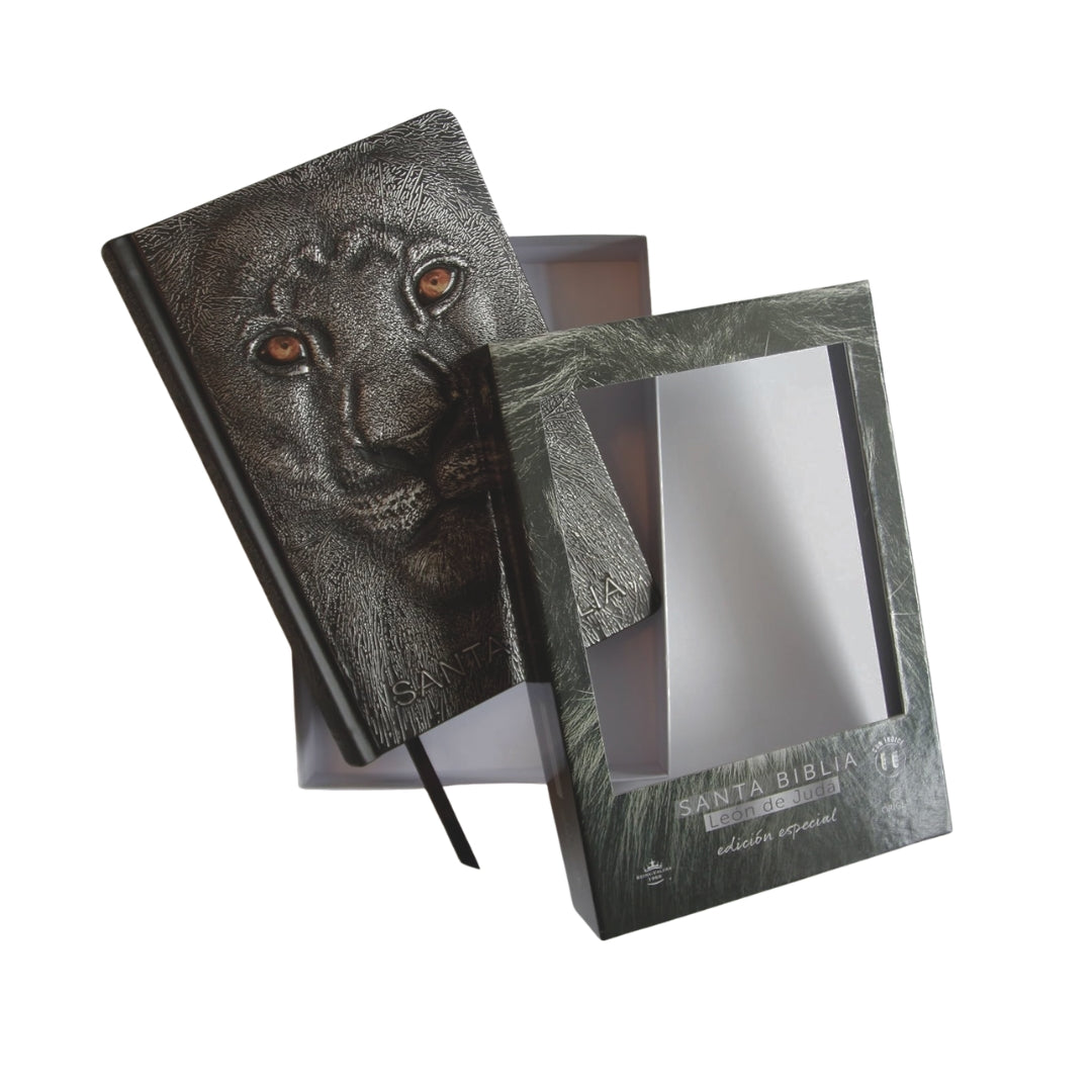 Biblia RVR 1960 León de Judá edición especial plateada con índice