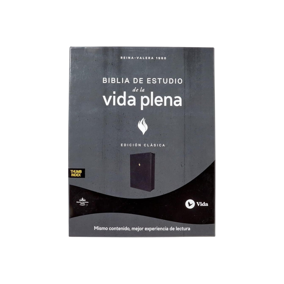 Biblia de Estudio de la Vida Plena con Cierre RV1960, imit piel , negro con índice