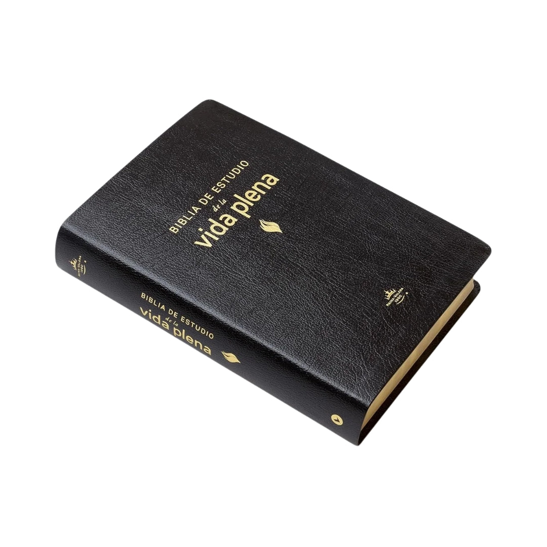 Biblia de Estudio de la Vida Plena RV1960, piel fabricada , negro