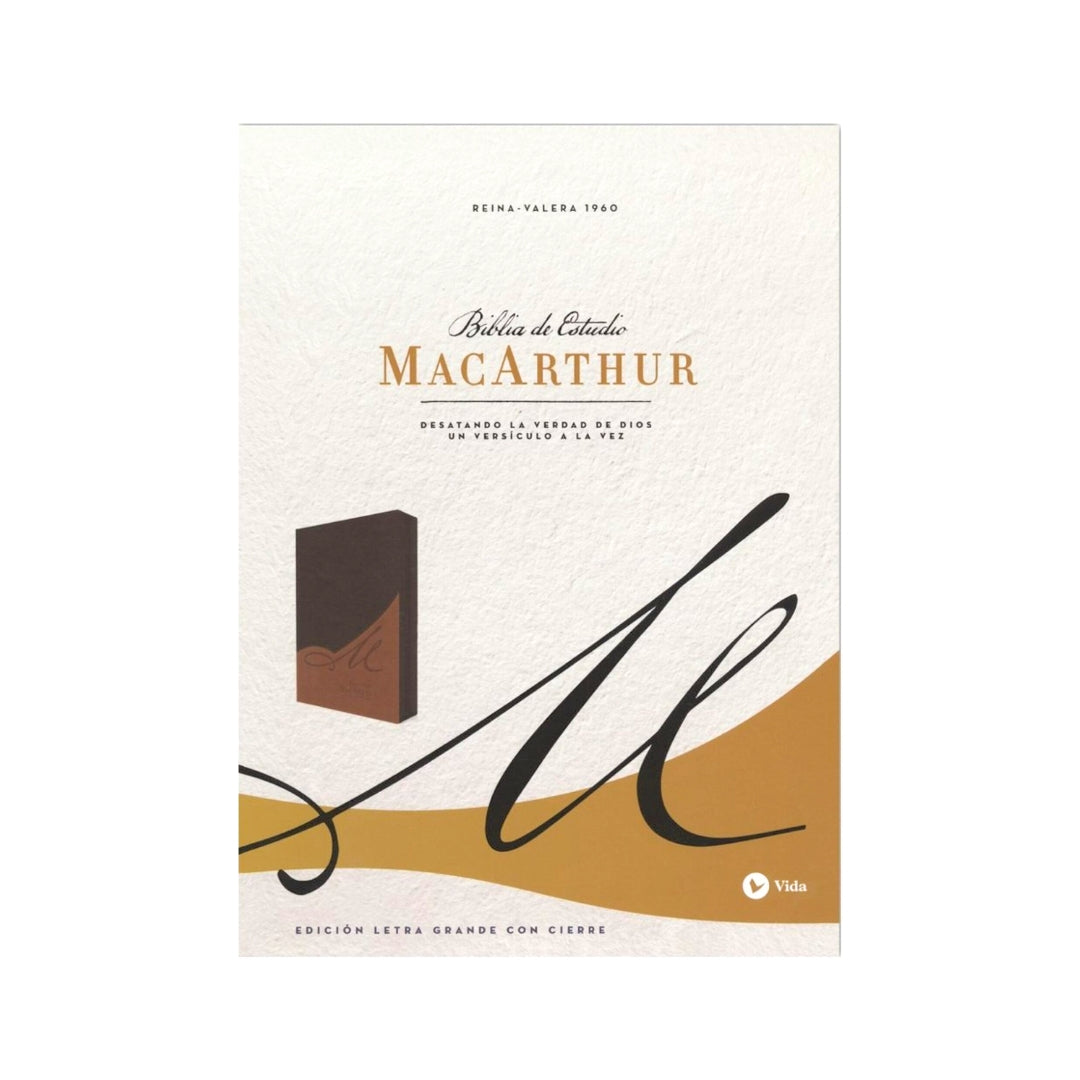 Biblia Estudio MacArthur Letra Grande Imitacion Cafe Cierre Indice