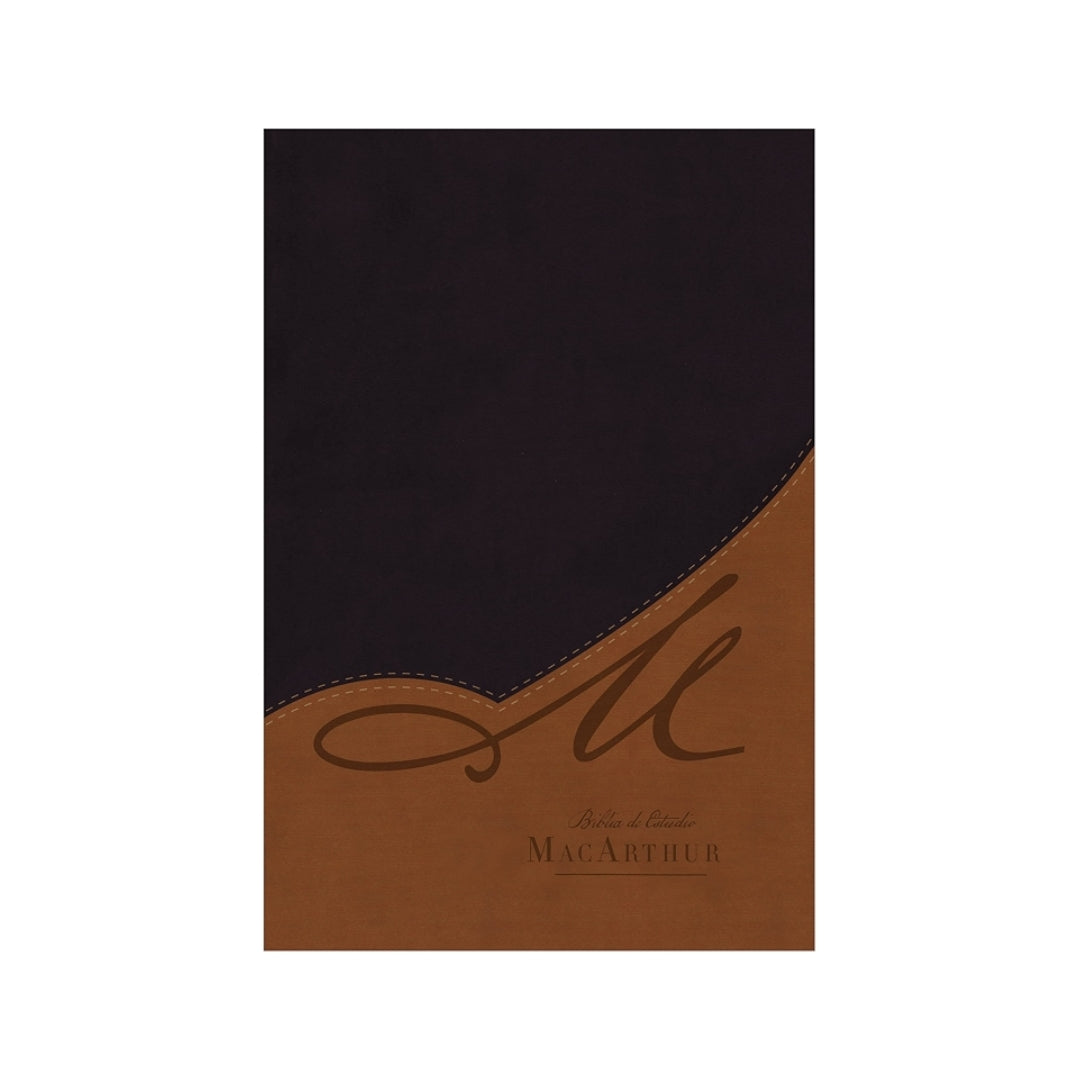 Biblia Estudio MacArthur Letra Grande Imitacion Cafe Cierre Indice