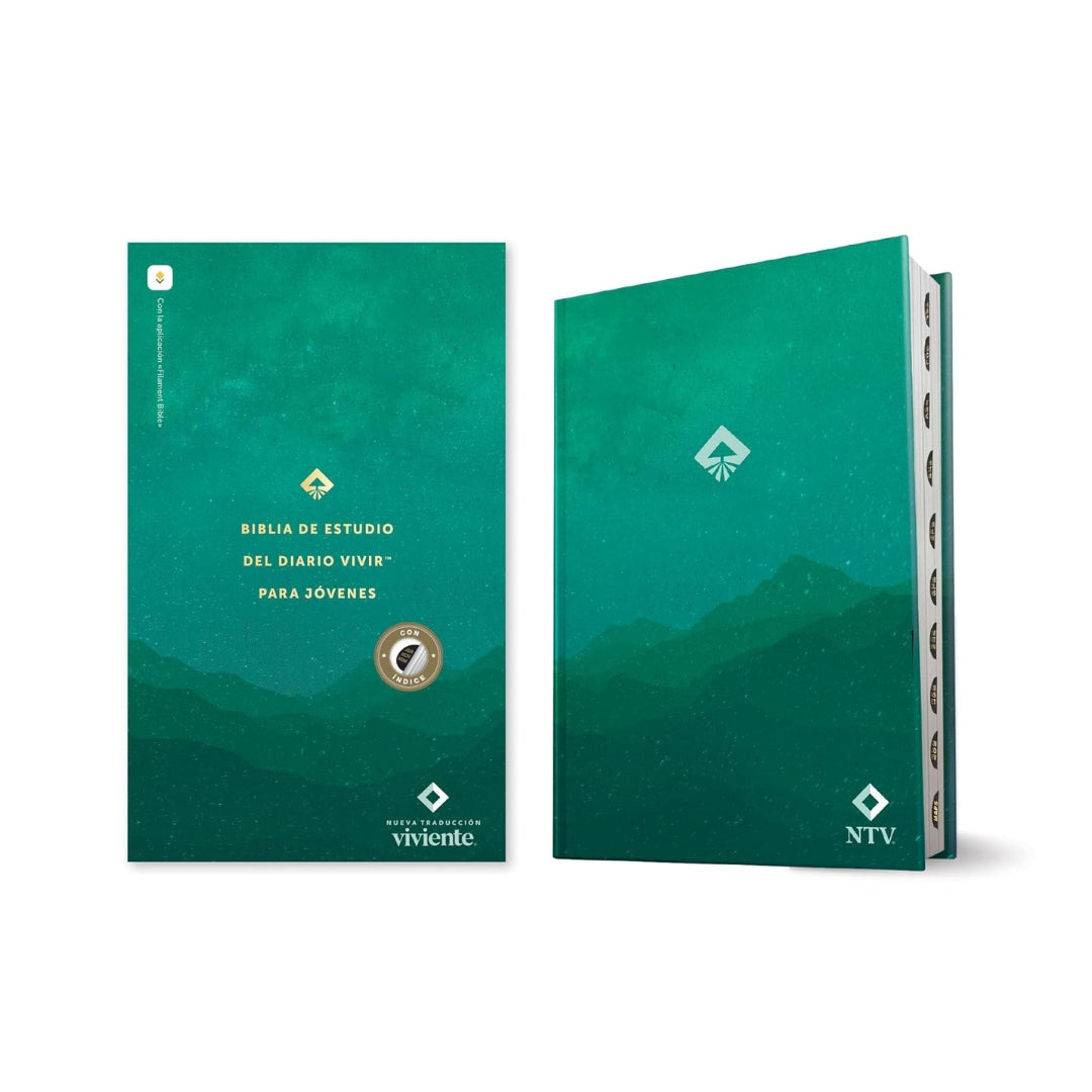 Biblia de Estudio del Diario Vivir para Jóvenes NTV, tapa dura verde con índice