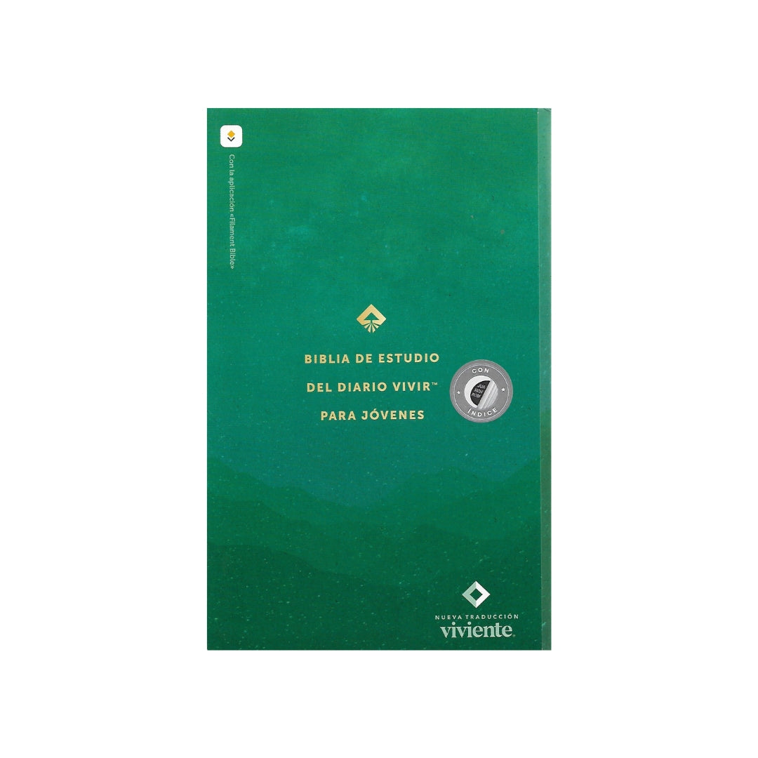 Biblia de Estudio del Diario Vivir para Jóvenes NTV, tapa dura verde con índice