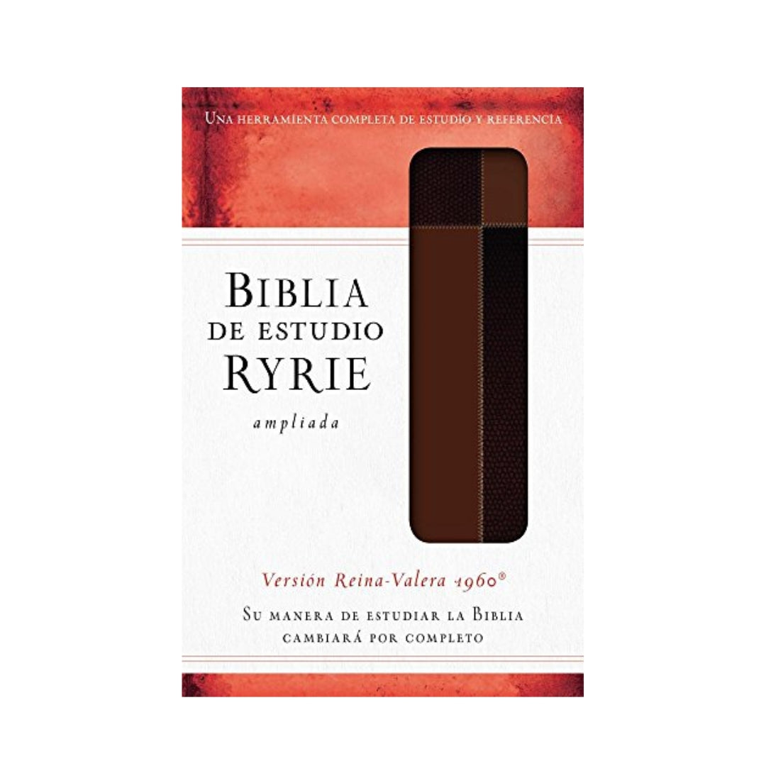 Biblia de estudio Ryrie ampliada RVR60 - Duo-tono marrón con índice