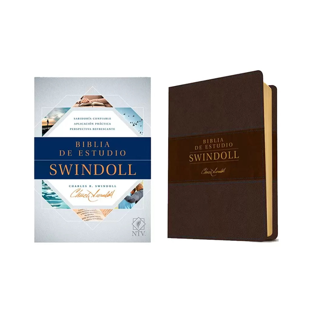 Biblia de estudio Swindoll NTV (SentiPiel, Café/Café claro)