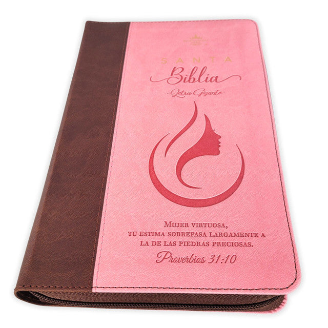 Biblia con Cierre Letra Gigante Manual 14 puntos RV1960 imit piel mujer virtuosa