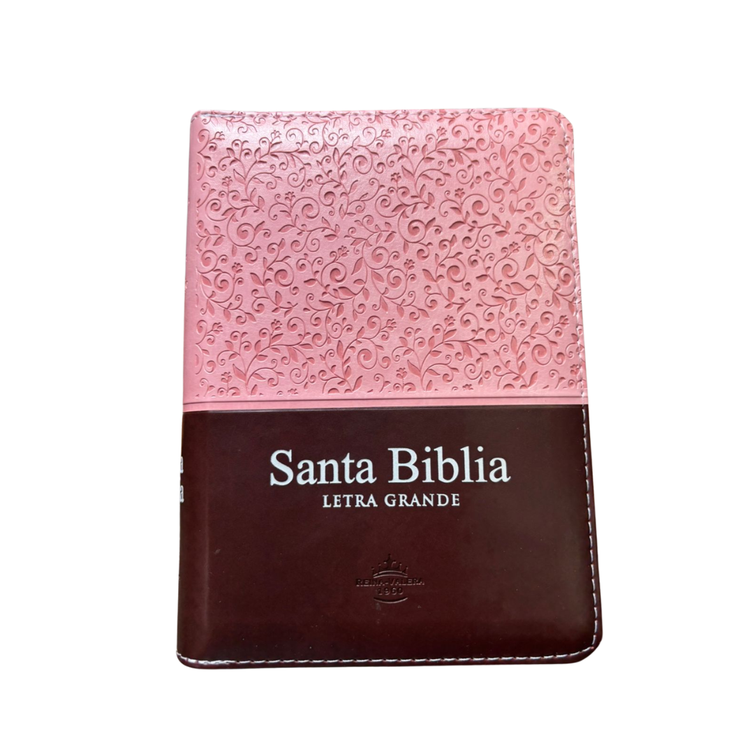 BIBLIA REINA VALERA 1960 TAMAÑO COMPACTO C/INDICE C/CIERRE ROSA CAFE