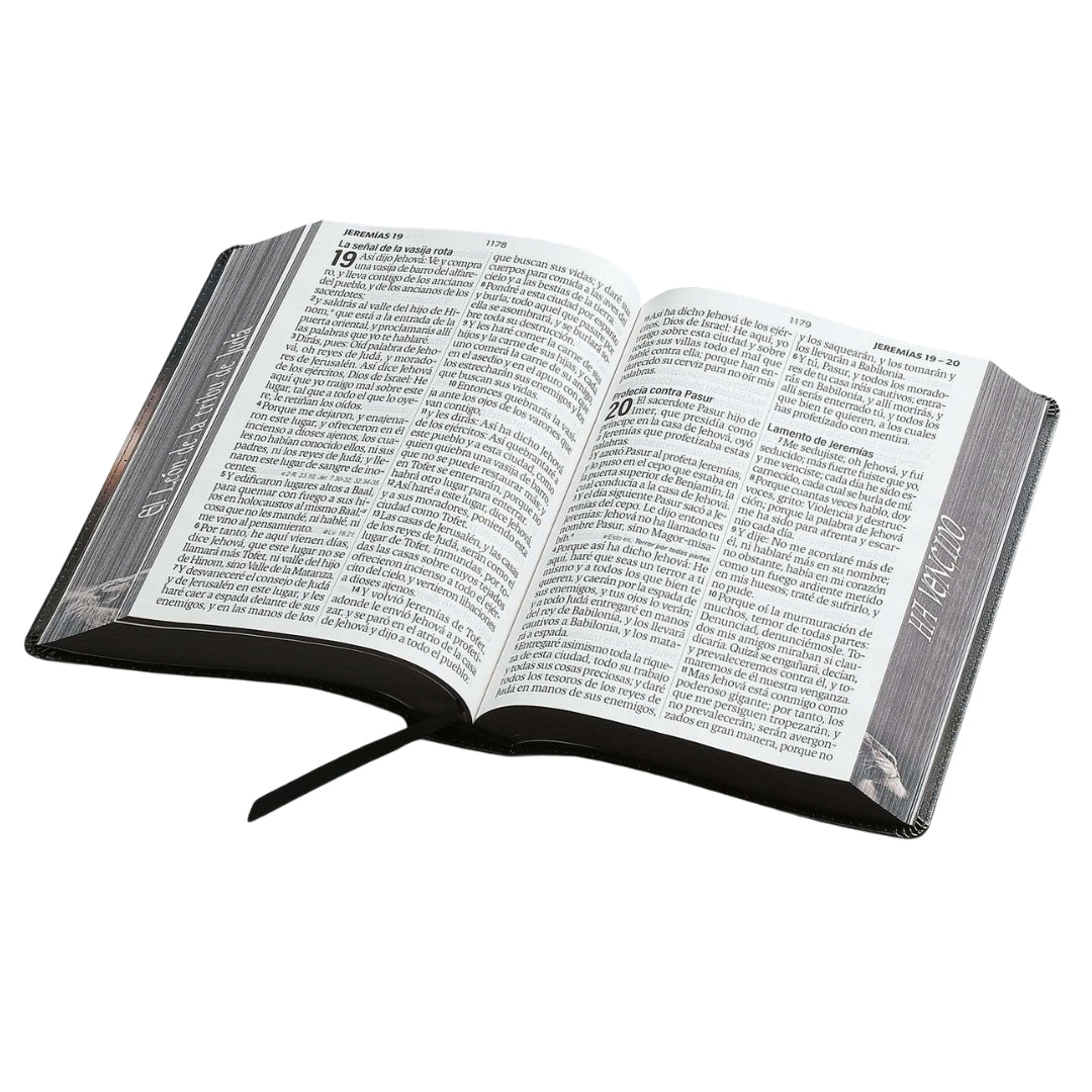 Biblia Reina Valera 1960 Letra Súper Gigante i/piel León de Judá canto pintado
