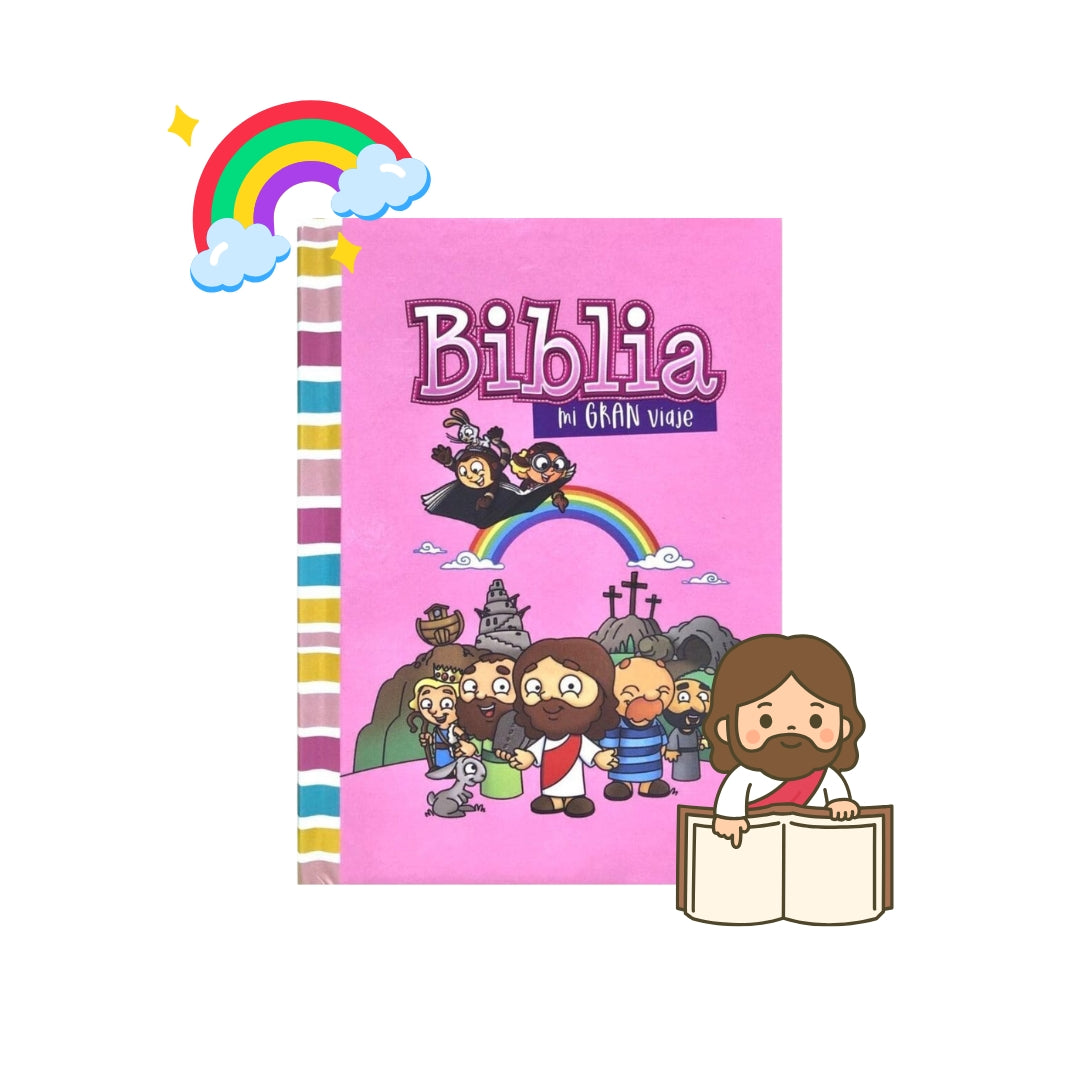 Biblia RVR1960 Mi Gran Viaje Tapa Dura Rosa Bolsillo