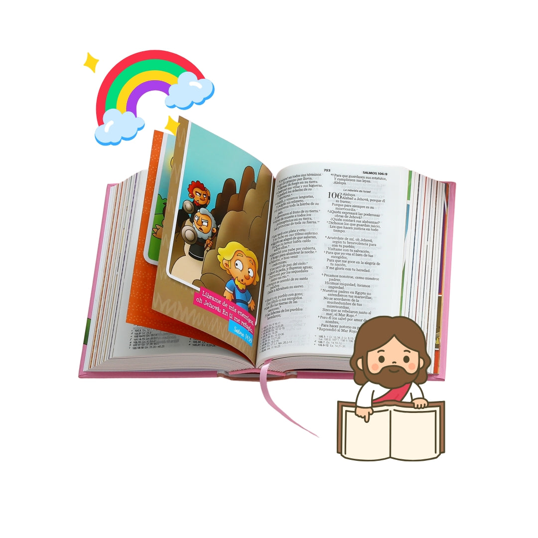 Biblia RVR1960 Mi Gran Viaje Tapa Dura Rosa Bolsillo