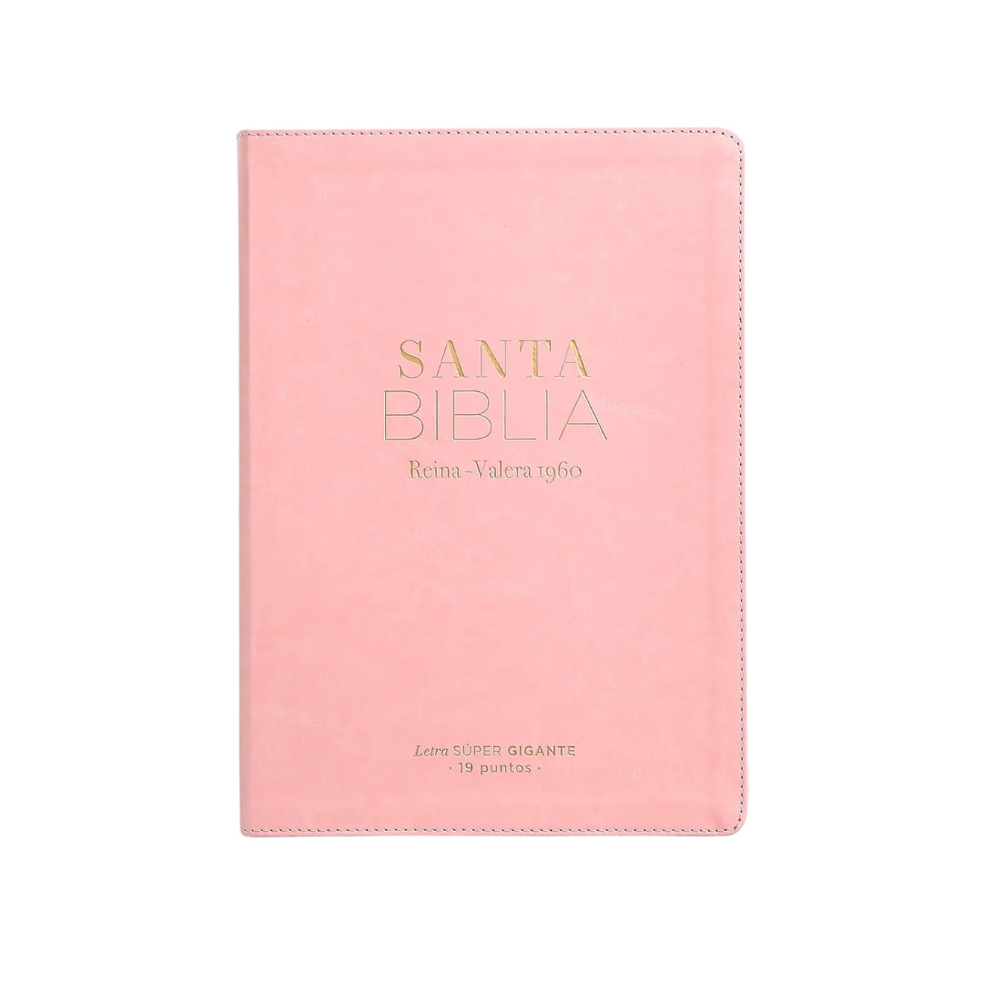 Biblia RVR60 clásica rosa tamaño Súper Gigante Indice