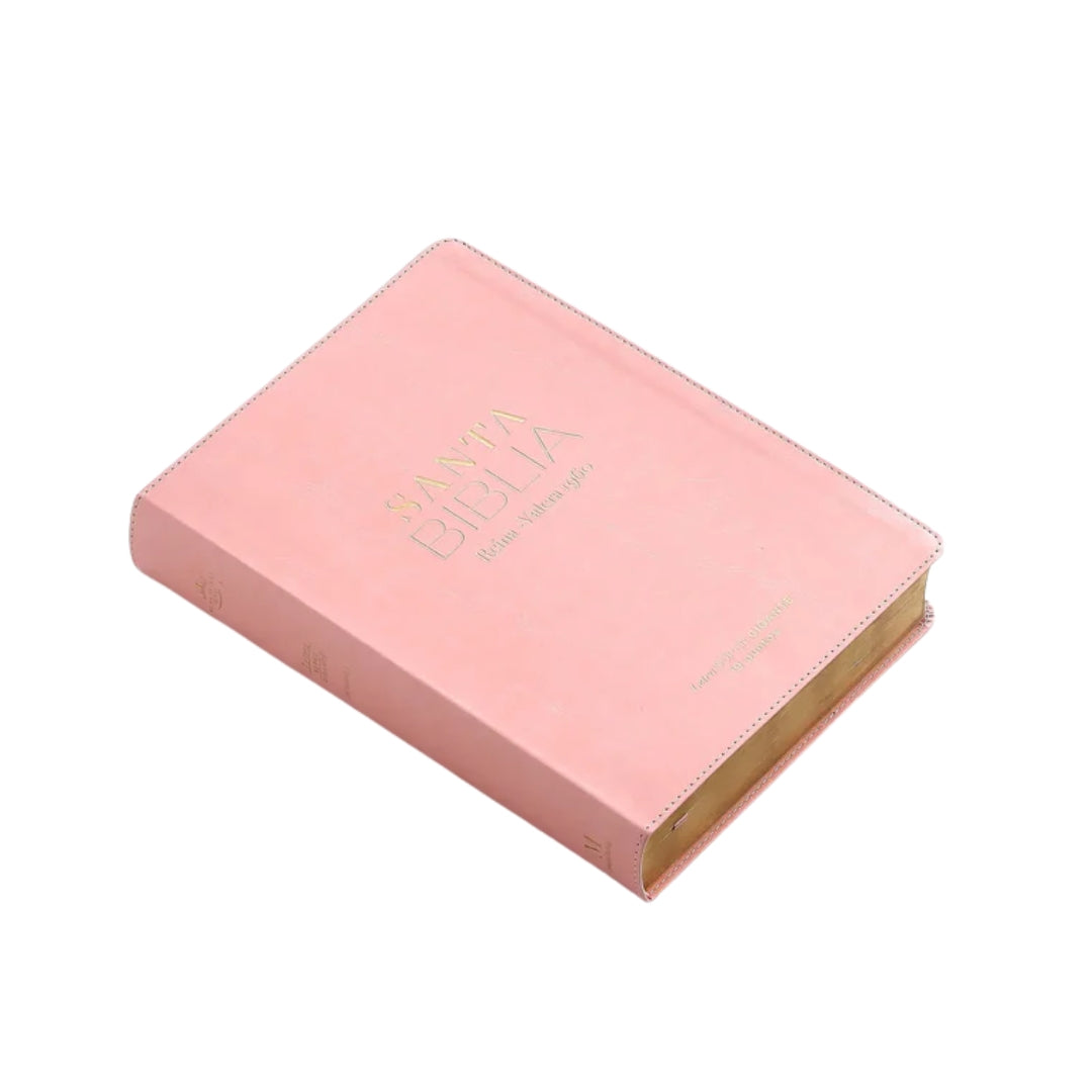 Biblia RVR60 clásica rosa tamaño Súper Gigante Indice