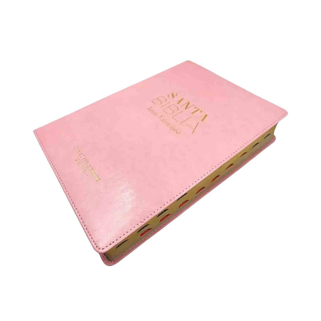 Biblia RVR60 clásica rosa tamaño Súper Gigante Indice