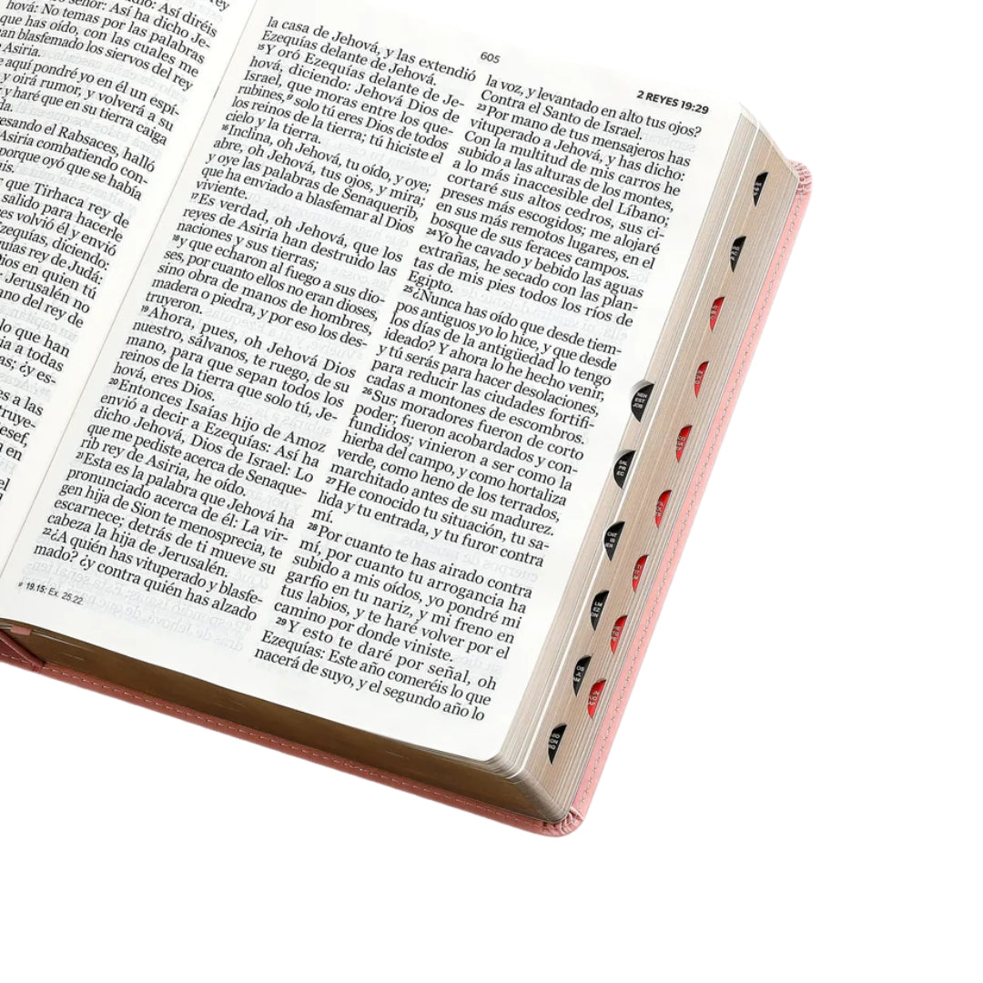 Biblia RVR60 clásica rosa tamaño Súper Gigante Indice