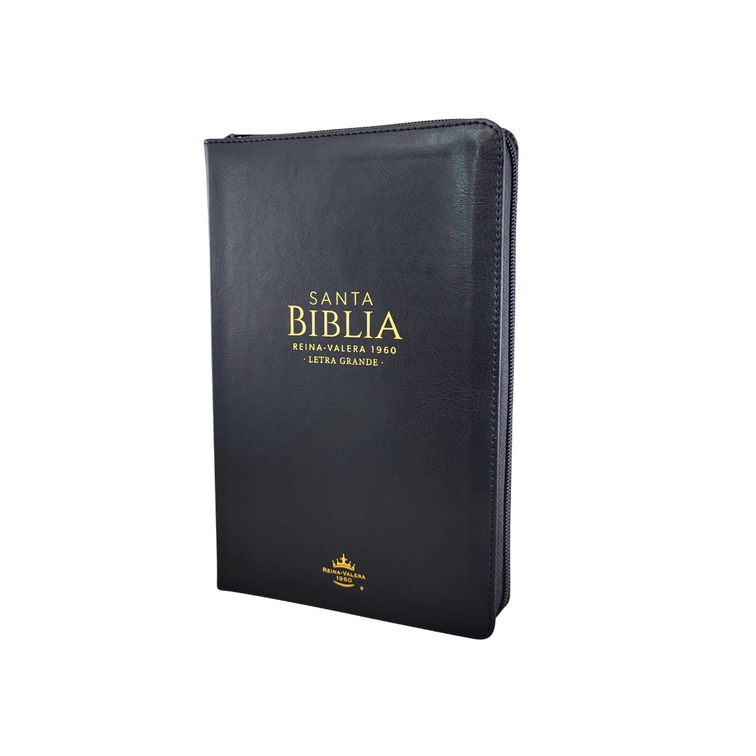 Biblia RVR60 Tamaño Manual Letra Grande i/piel NEGRO con cierre/índice