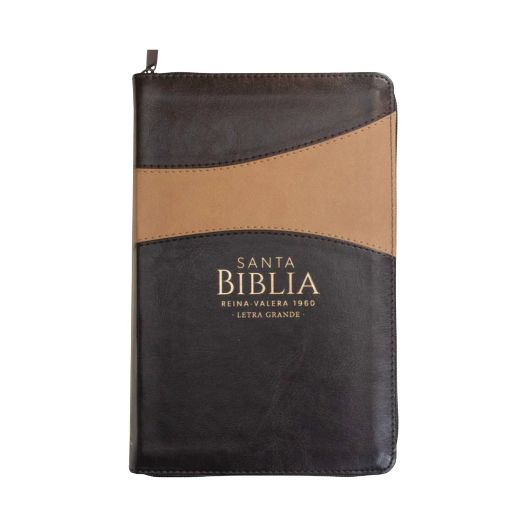 Biblia RVR60 Tamaño Manual Letra Grande i/piel con cierre CAFÉ/CAFÉ