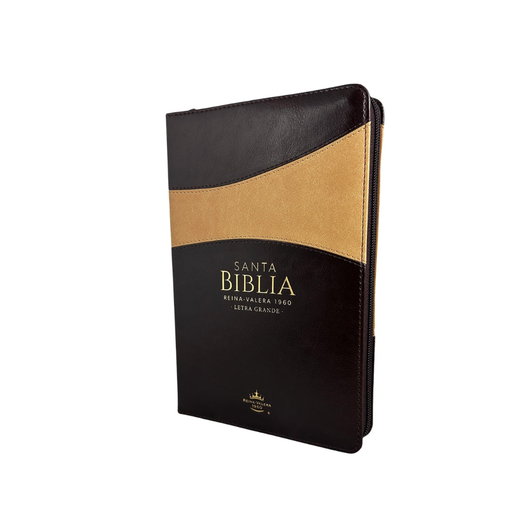 Biblia RVR60 Tamaño Manual Letra Grande i/piel con cierre CAFÉ/CAFÉ