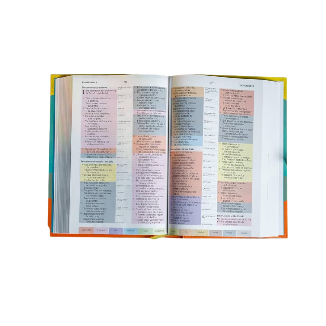 Biblia de estudio Arcoiris RVR60 Tapa dura (Nueva edición)