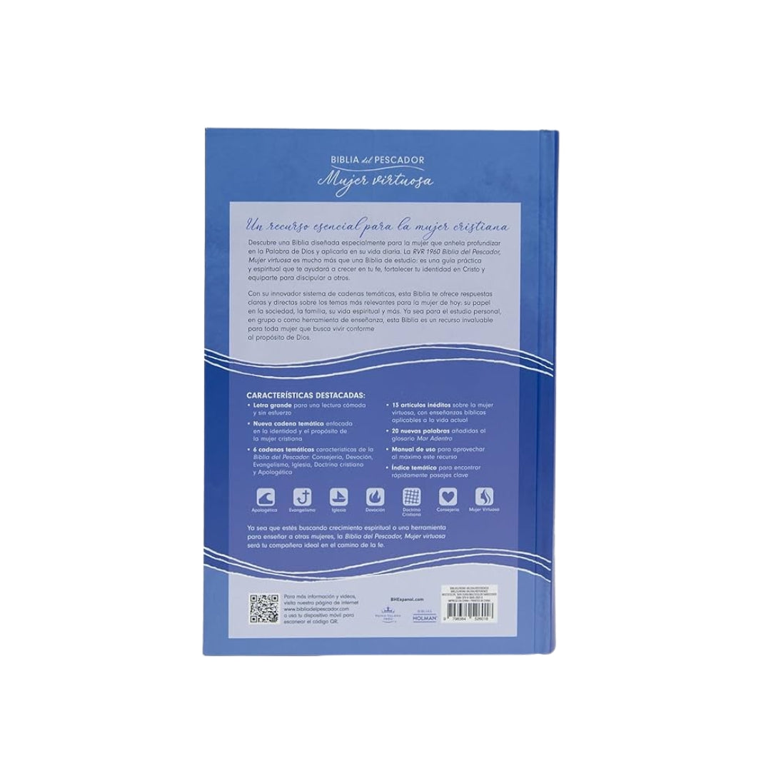Biblia Del Pescador RVR60 Mujer Virtuosa Tapa Dura