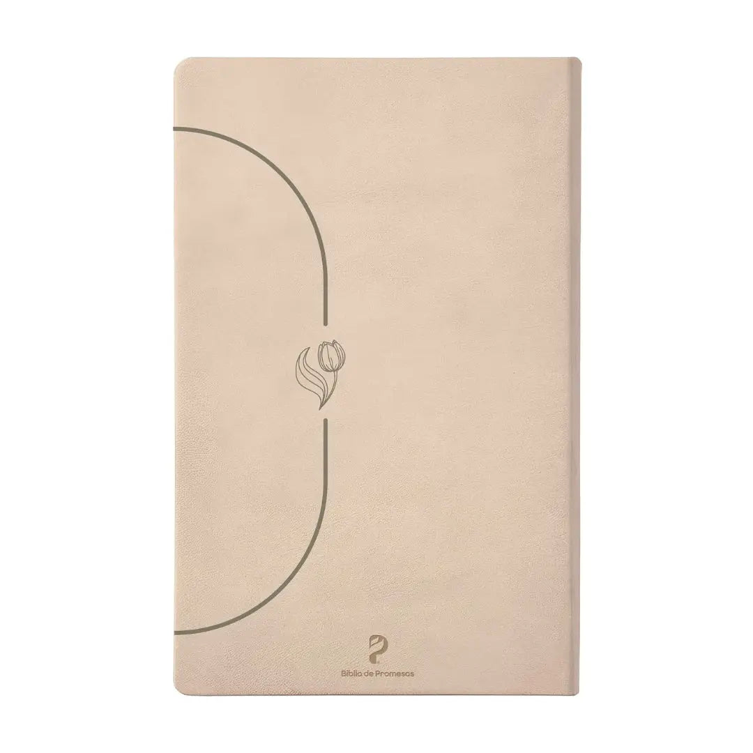 Biblia de Promesas RVR-1960 Devocional, Virtuosa, Letra gigante, Piel especial, Crema