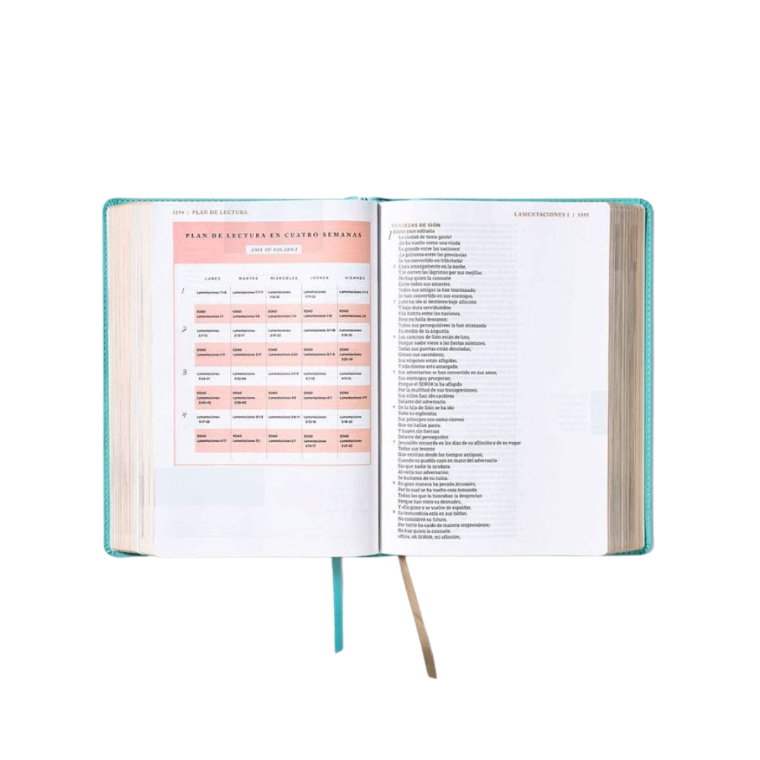 BIBLIA NBLA AMA A DIOS GRANDEMENTE SÍMIL PIEL TURQUESA