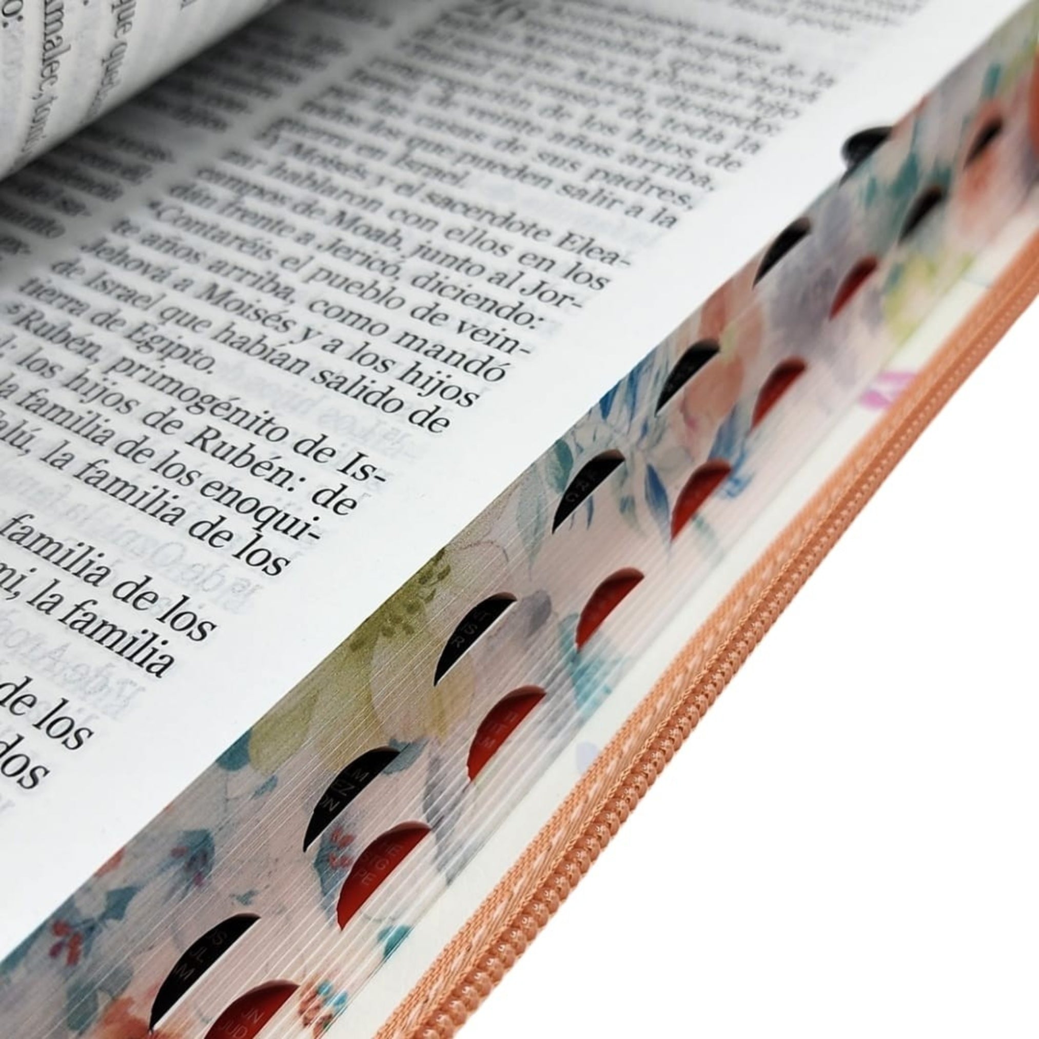 Biblia RV1960 con Cierre Letra Gigante Manual Jardín Coral con índice y canto floral