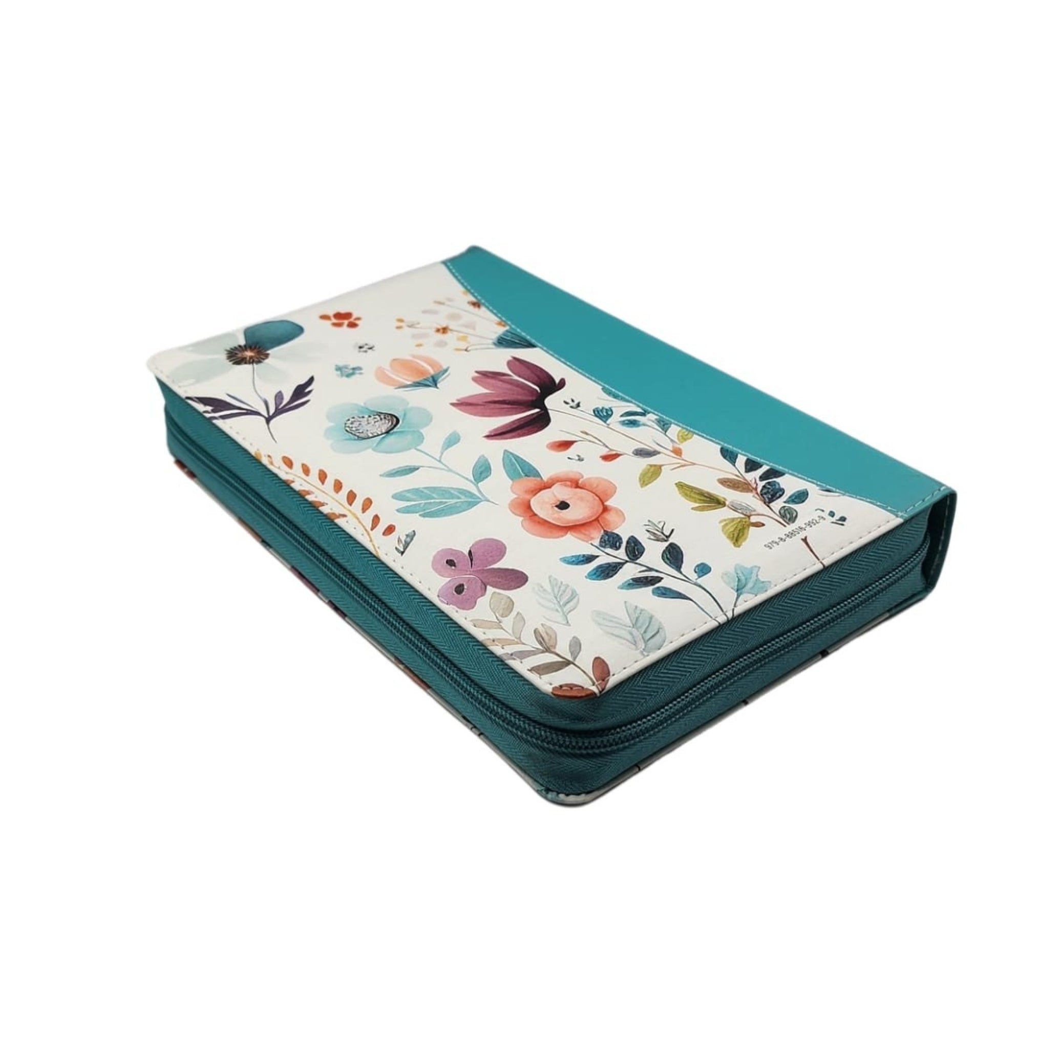 Biblia Reina Valera 1960 Letra Gigante PJR filo Floral con Cierre e Índice Jardín Turquesa