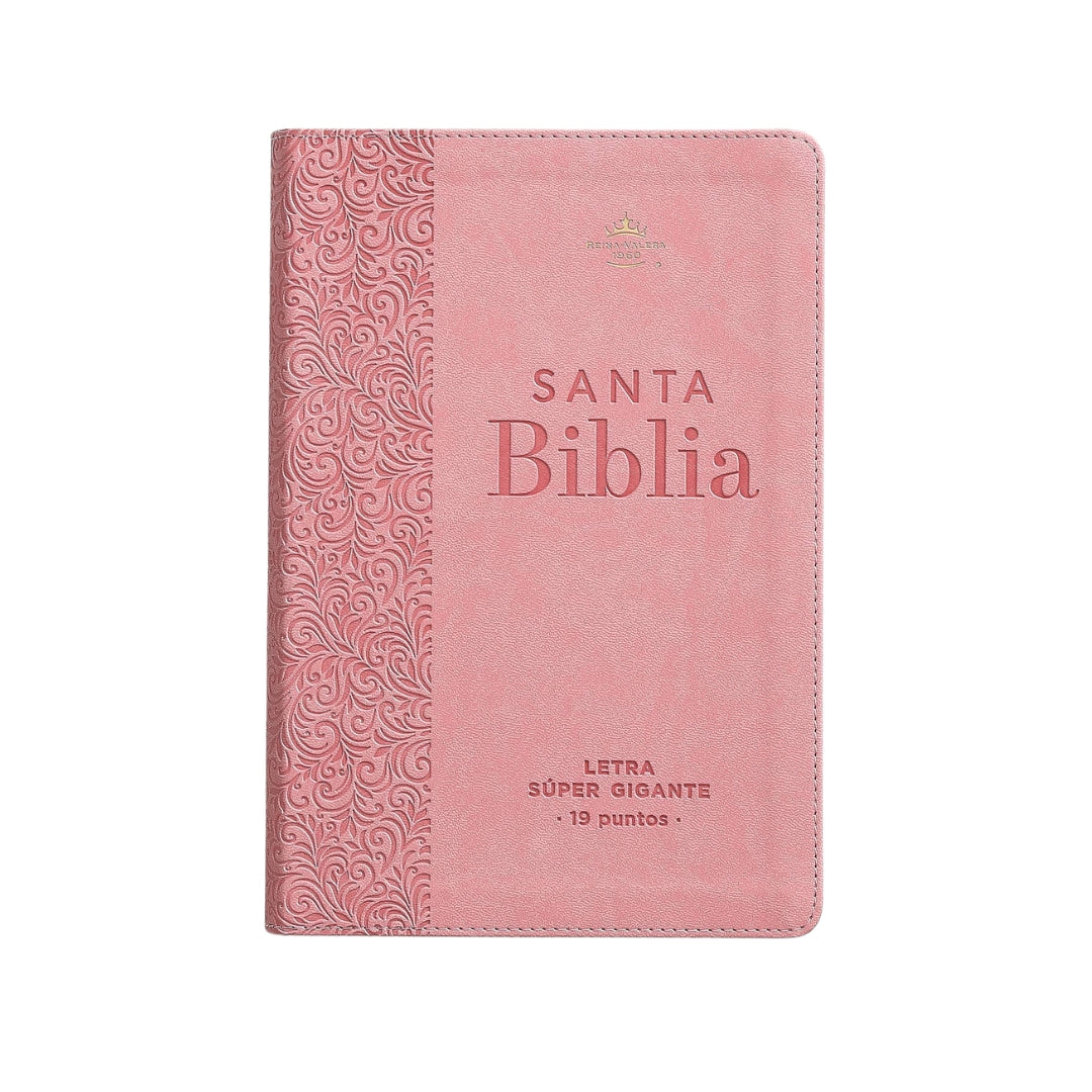 Biblia Reina Valera 1960 Letra Súper Gigante i/piel Rosa Floral