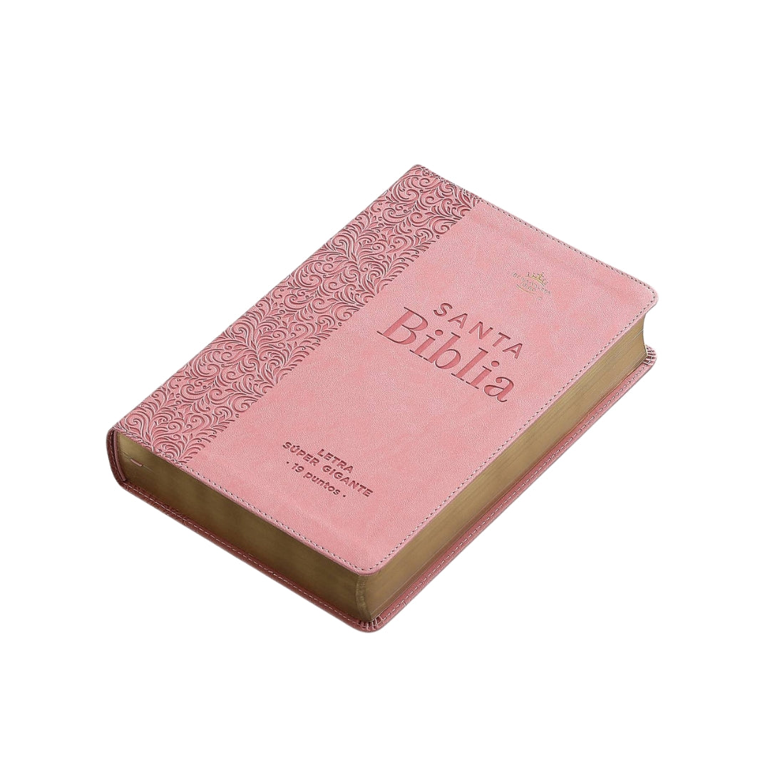 Biblia Reina Valera 1960 Letra Súper Gigante i/piel Rosa Floral