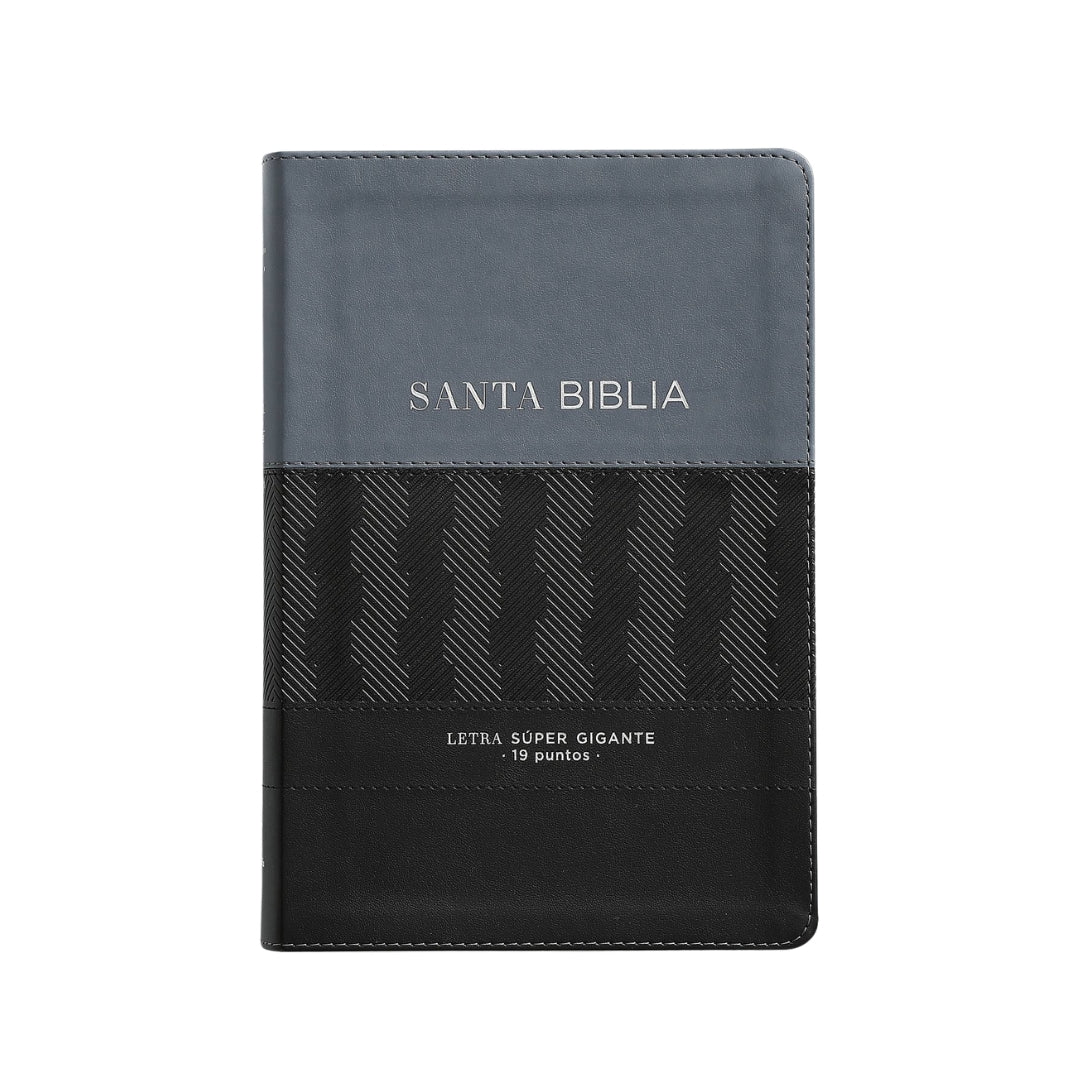 Biblia Reina Valera 1960 Letra Súper Gigante i/piel Geométrico Negro/Gris con índice