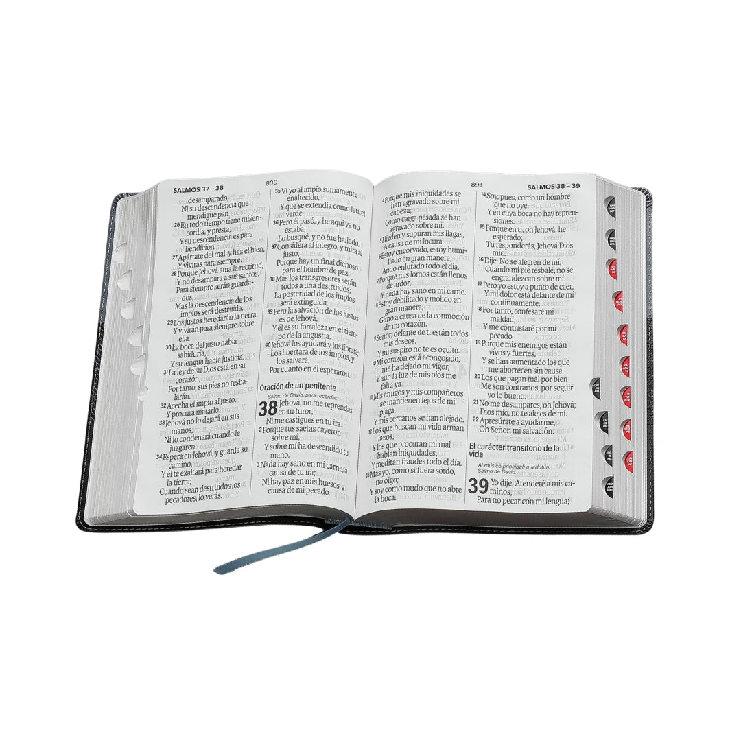 Biblia Reina Valera 1960 Letra Súper Gigante i/piel Geométrico Negro/Gris con índice