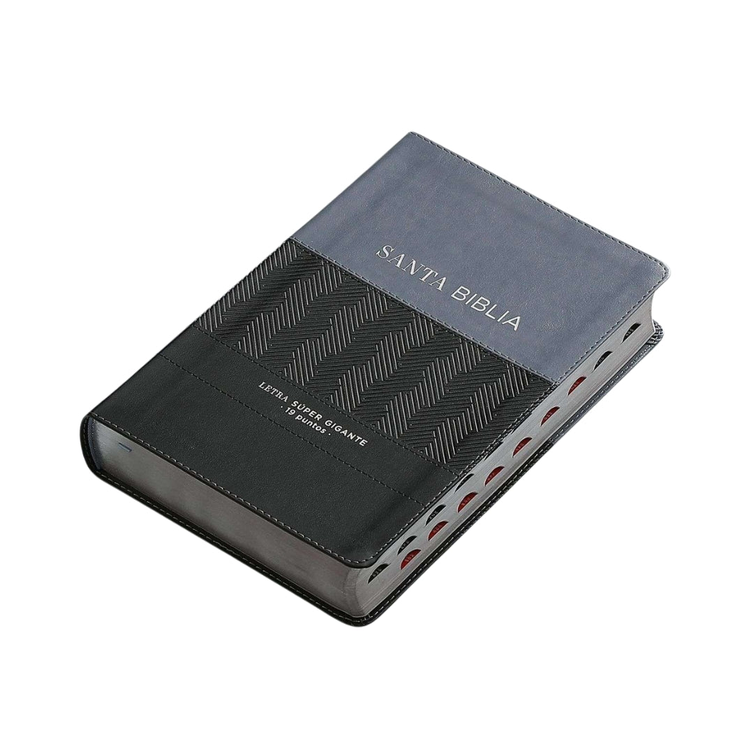 Biblia Reina Valera 1960 Letra Súper Gigante i/piel Geométrico Negro/Gris con índice