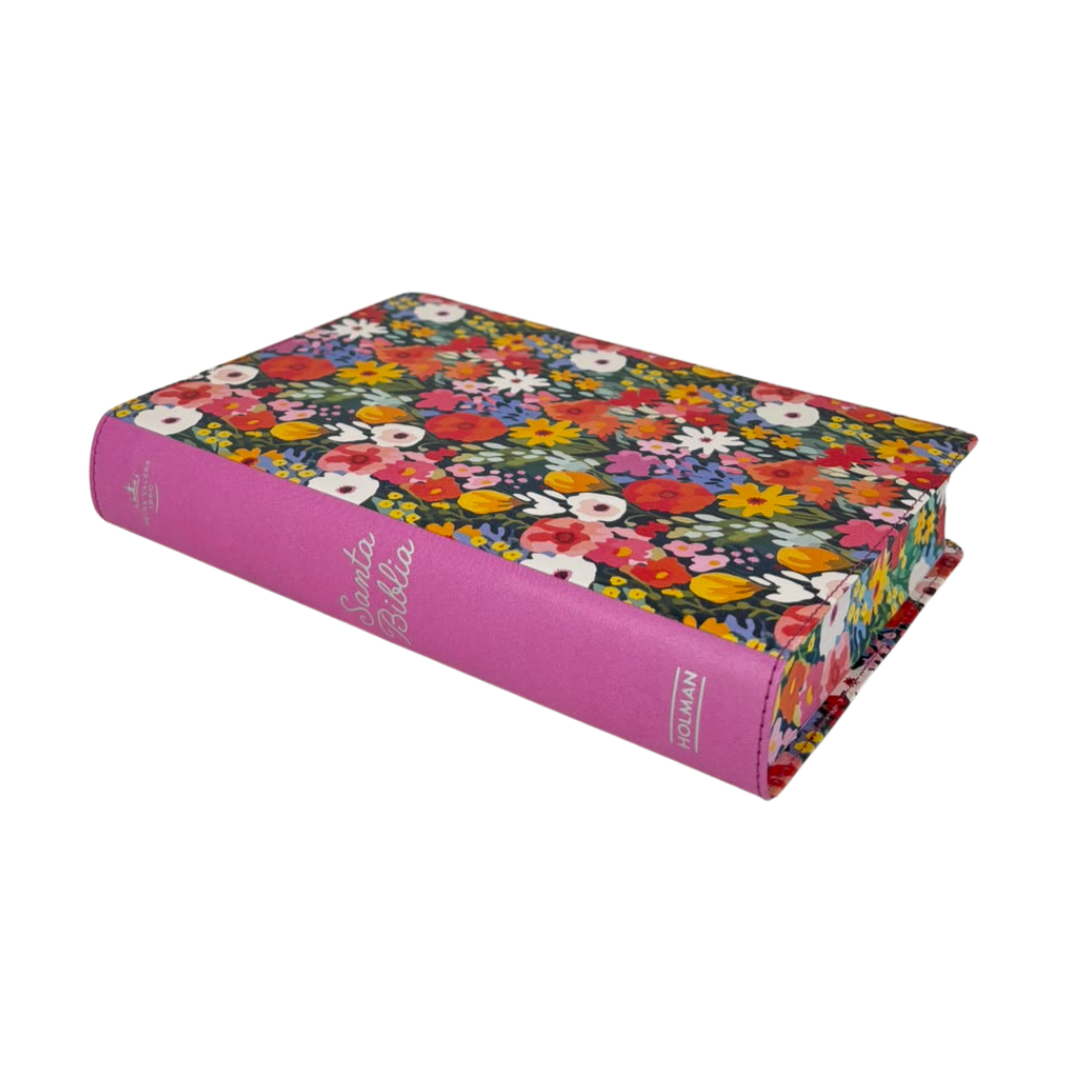 Biblia Reina valera 1960 letra grande manual edicion especial multicolor floral simil piel Levítico