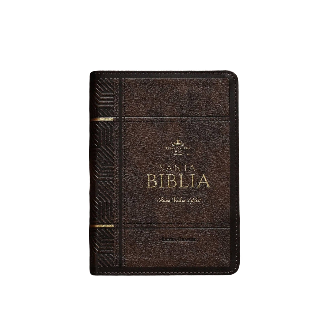 Biblia Reina Valera 1960 tamaño compacto Letra Grande i/piel café oscuro